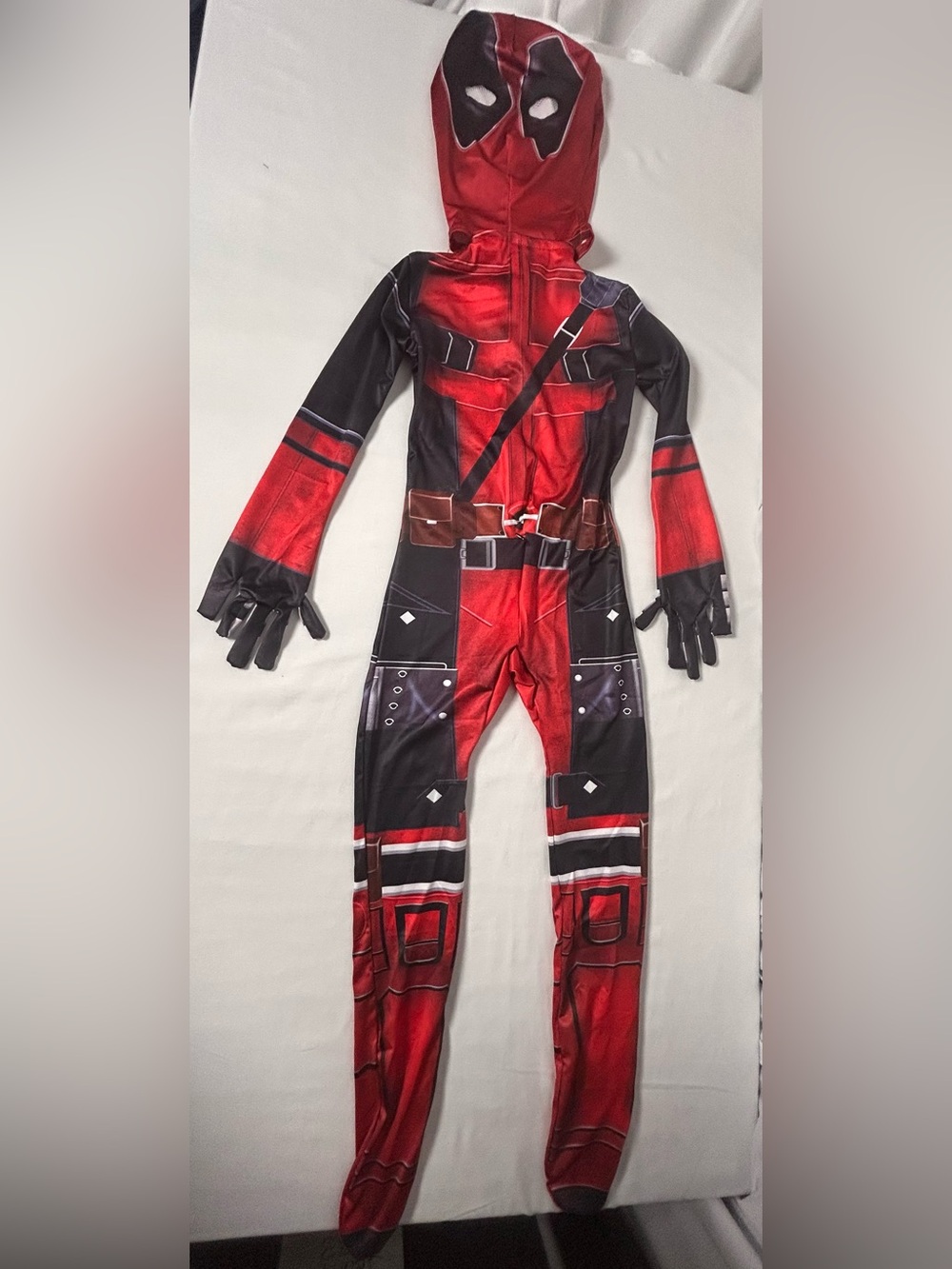 Red & Black Kids Deadpool Jumpsuit Costume